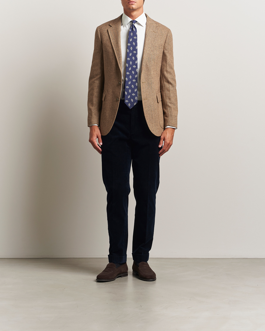 Men | Blazers | Polo Ralph Lauren | Single Breasted Herringbone Sportcoat Brown/Tan