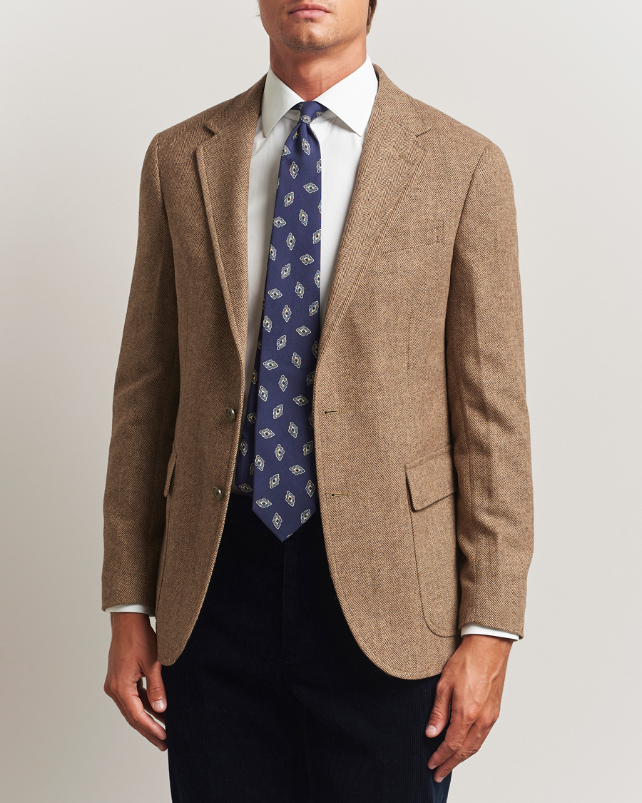 Men | Blazers | Polo Ralph Lauren | Single Breasted Herringbone Sportcoat Brown/Tan