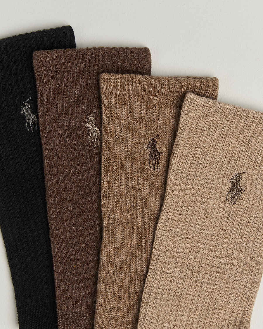 Men | Underwear & Socks | Polo Ralph Lauren | 6-Pack Cotton Rib Sock Brown Assorted