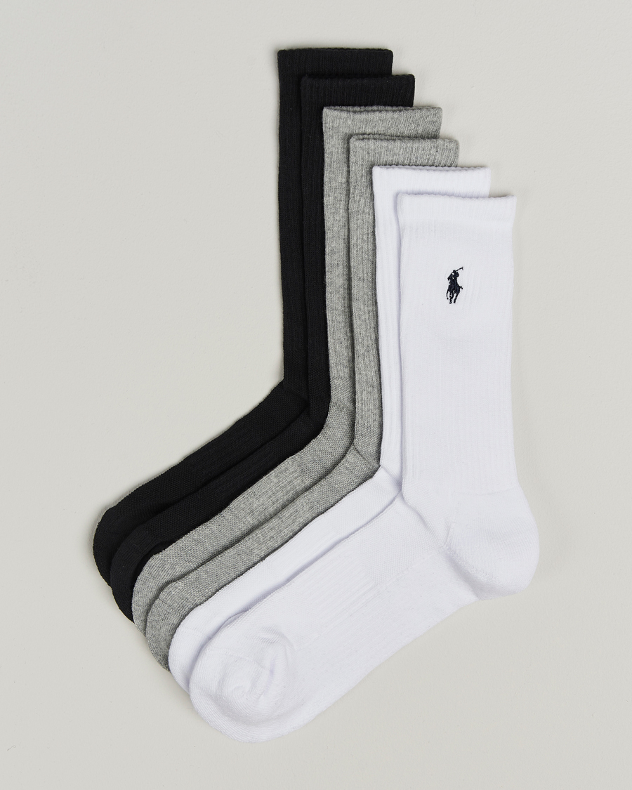Men | Underwear & Socks | Polo Ralph Lauren | 6-Pack Crew Sock Grey Assorted