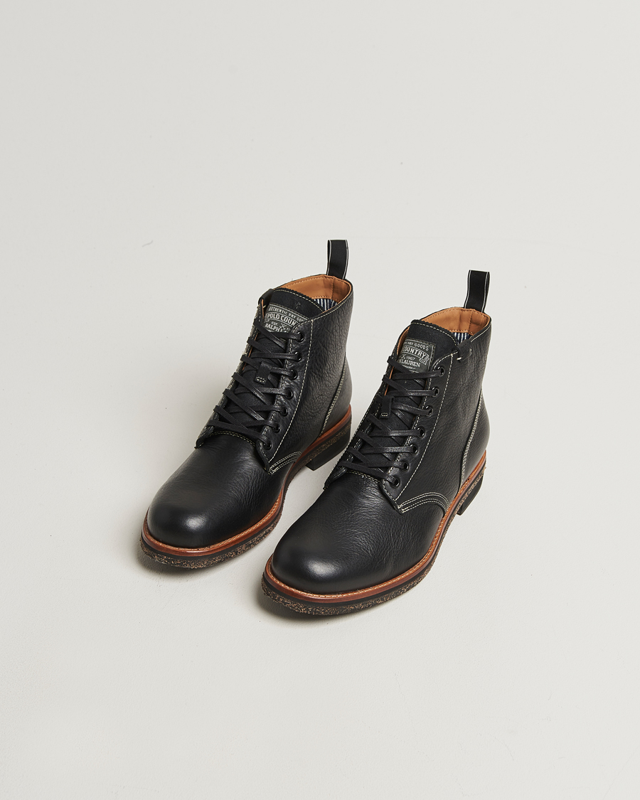 Men | Boots | Polo Ralph Lauren | Radford Oiled Leather Boot Black Calf