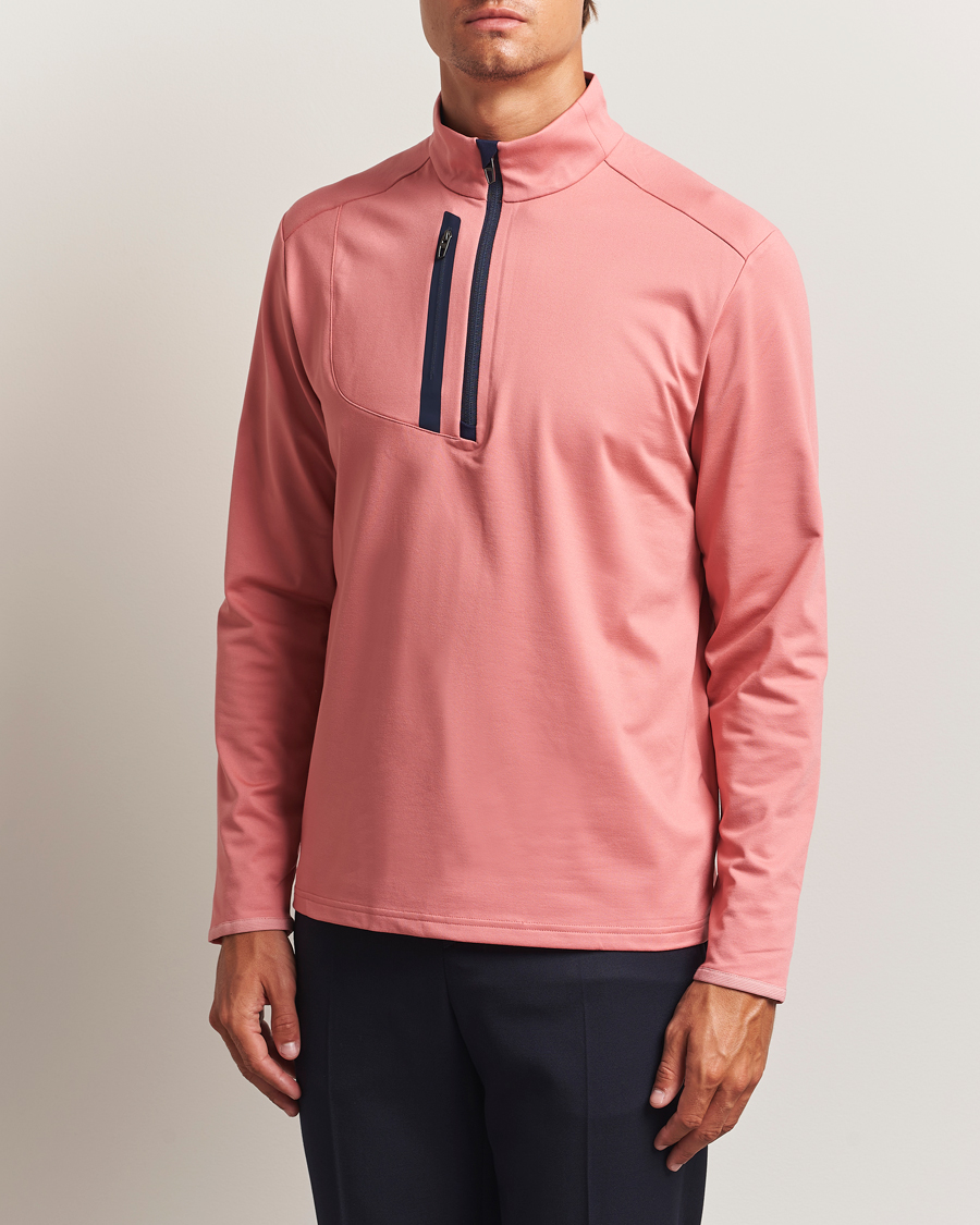 Men | Sweaters & Knitwear | RLX Ralph Lauren | Luxury Jersey Half Zip Desert Rose