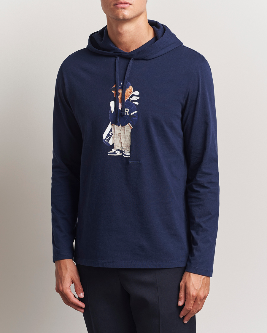 Men | Sweaters & Knitwear | RLX Ralph Lauren | Jersey Bear Hoodie Refined Navy