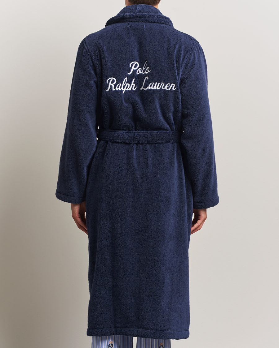 Men | Pyjamas & Robes | Polo Ralph Lauren | Cotton Terry Logo Robe Cruise Navy