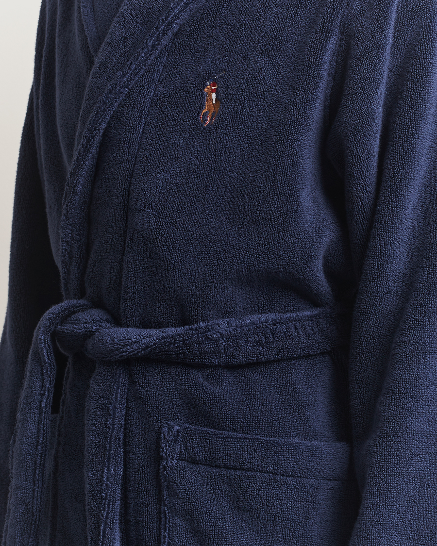 Men | Pyjamas & Robes | Polo Ralph Lauren | Cotton Terry Logo Robe Cruise Navy