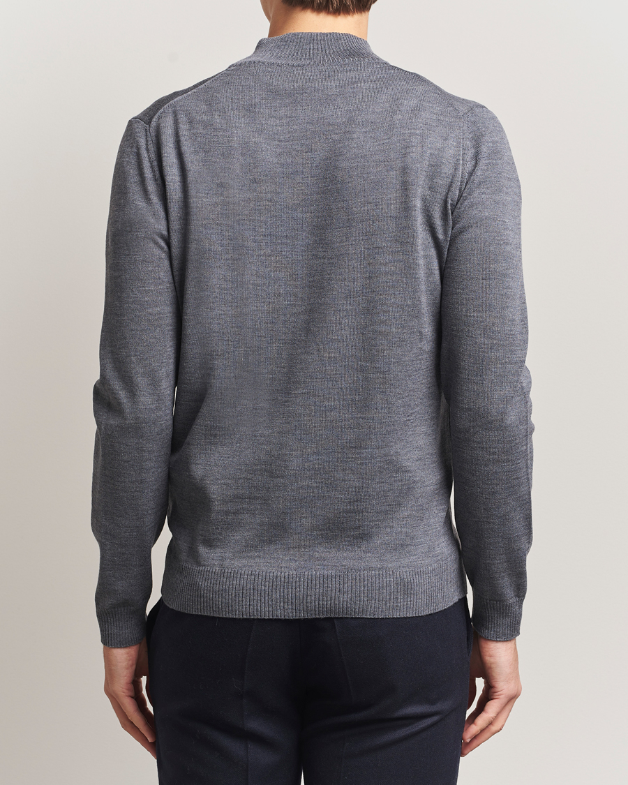 Men | Sweaters & Knitwear | Stenströms | Merino Full Zip Grey