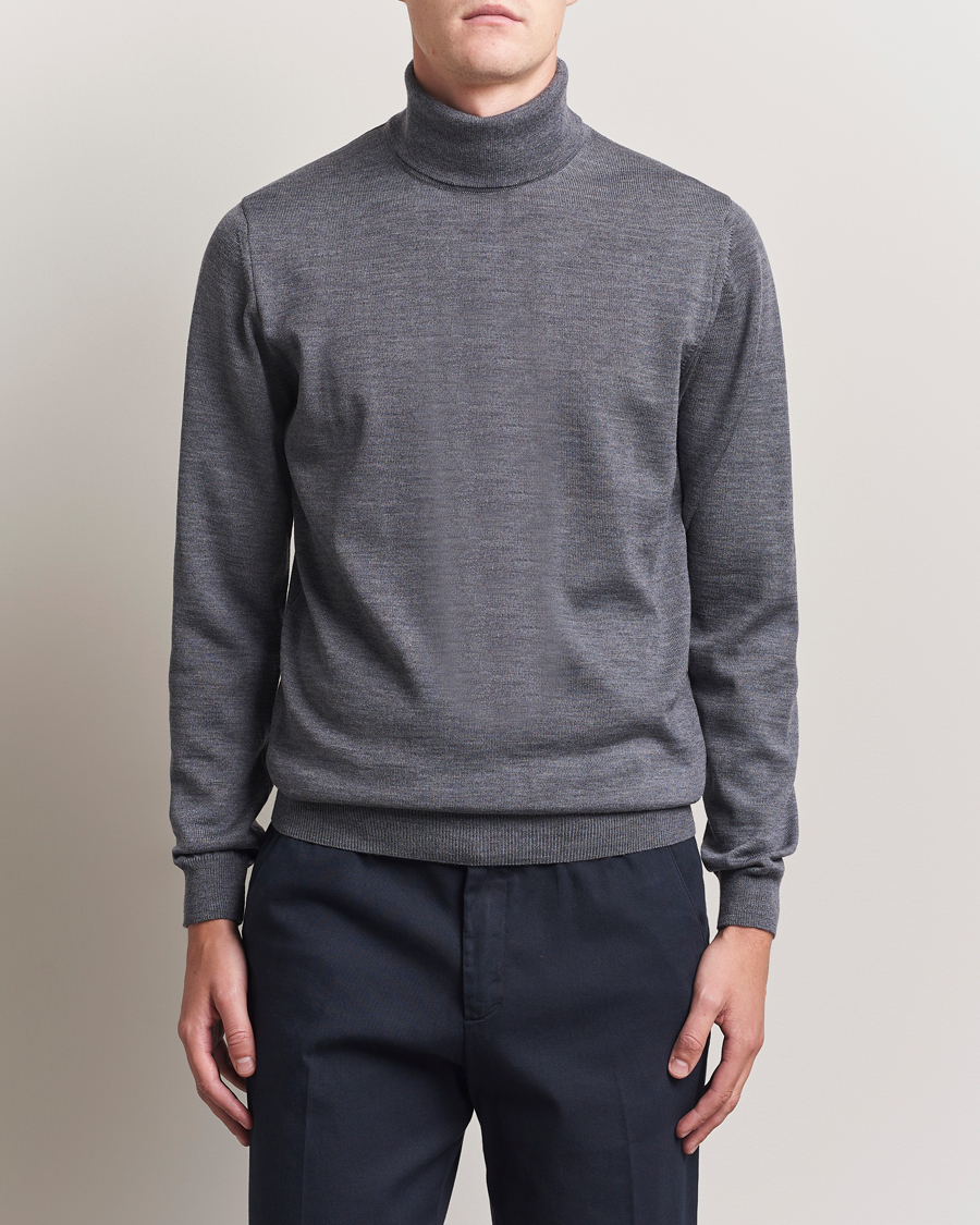 Men | Sweaters & Knitwear | Stenströms | Merino Rollneck Grey