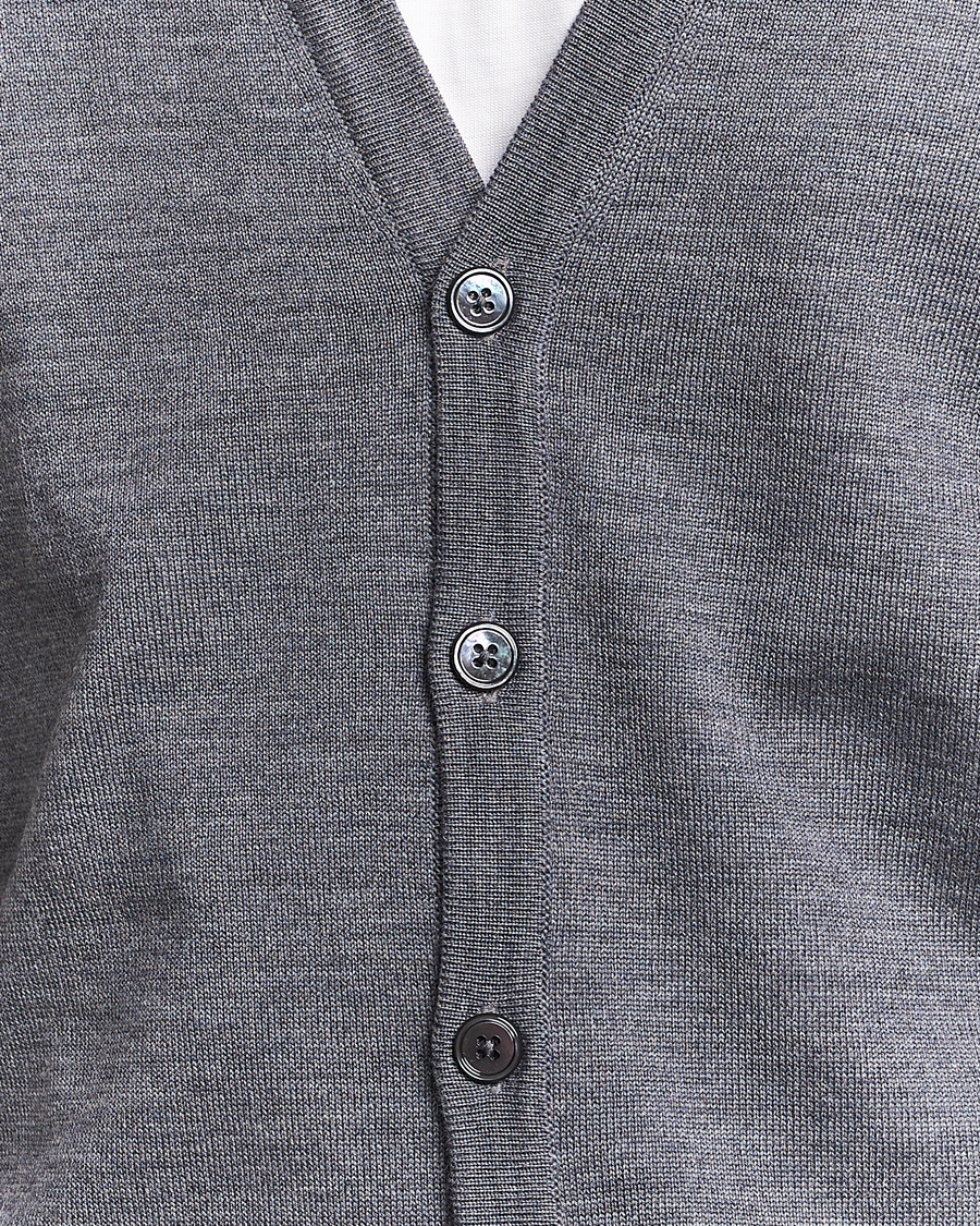Men | Sweaters & Knitwear | Stenströms | Merino Cardigan Grey
