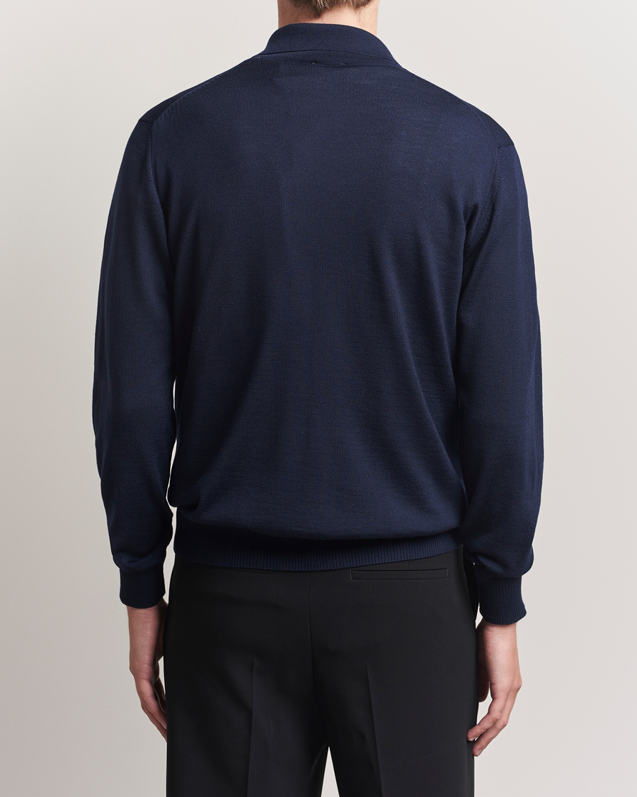Men | Sweaters & Knitwear | Stenströms | Merino Pocket Cardigan Navy