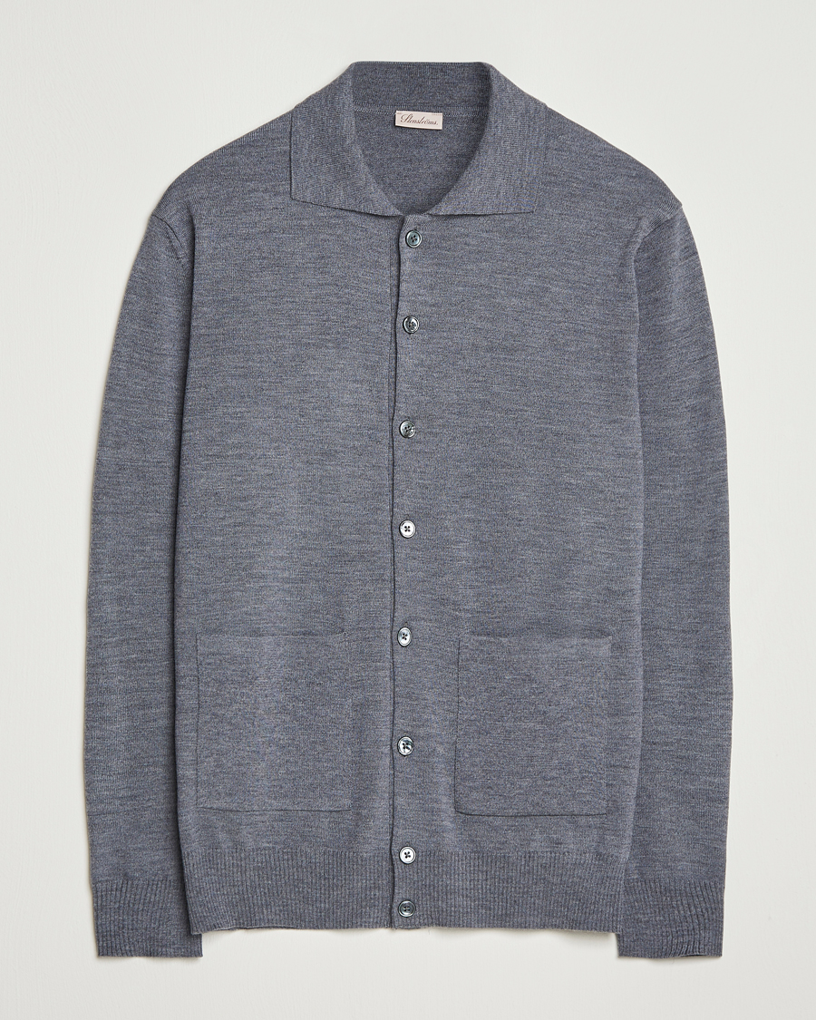 Men | Sweaters & Knitwear | Stenströms | Merino Pocket Cardigan Grey