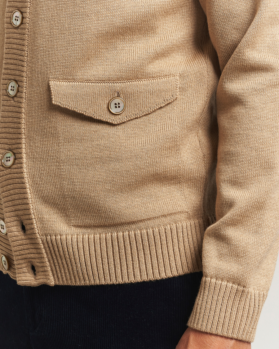 Men | Sweaters & Knitwear | Stenströms | Chunky Knitted Merino Cardigan Beige