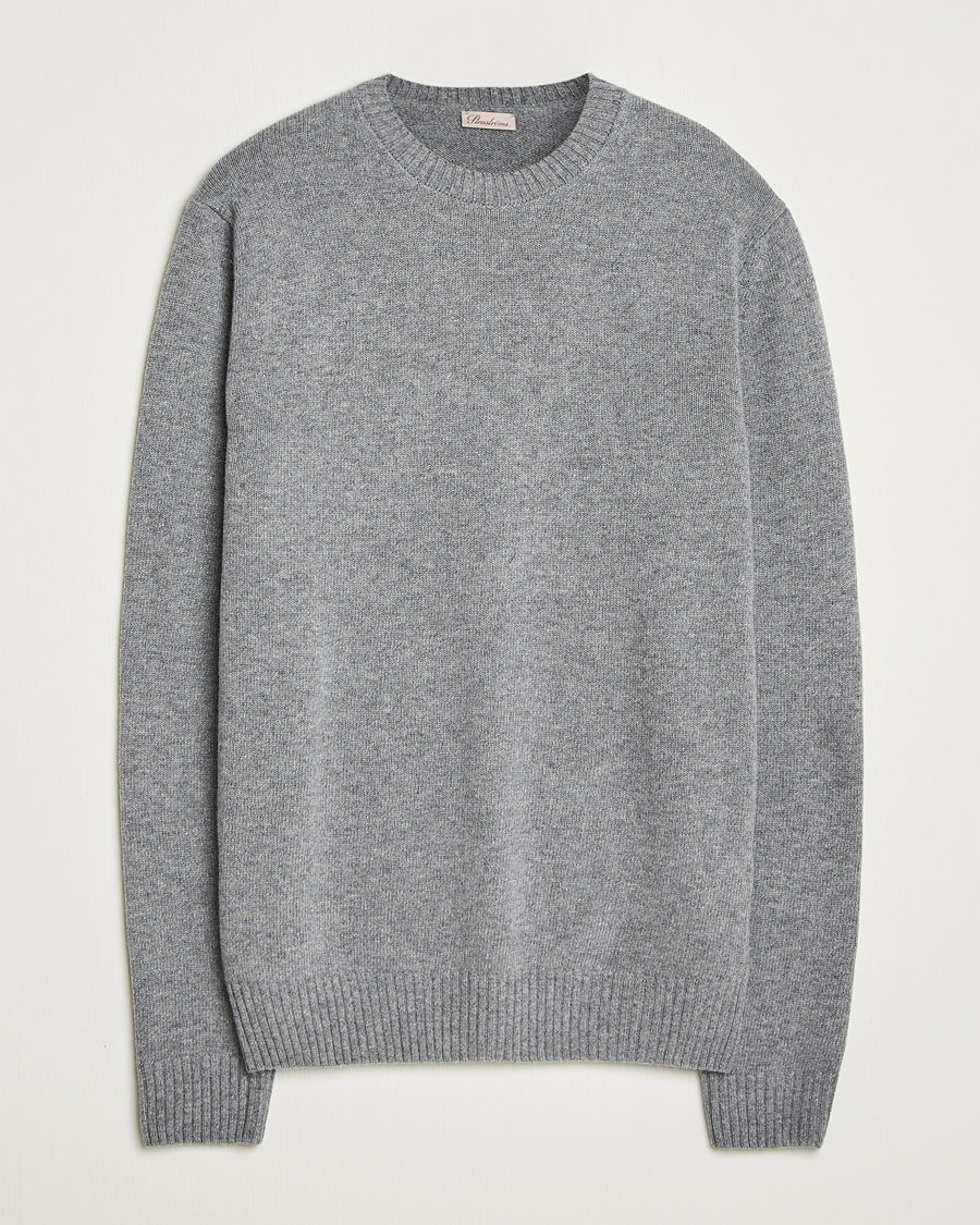 Men | Sweaters & Knitwear | Stenströms | Brushed Merino Crew Neck Grey