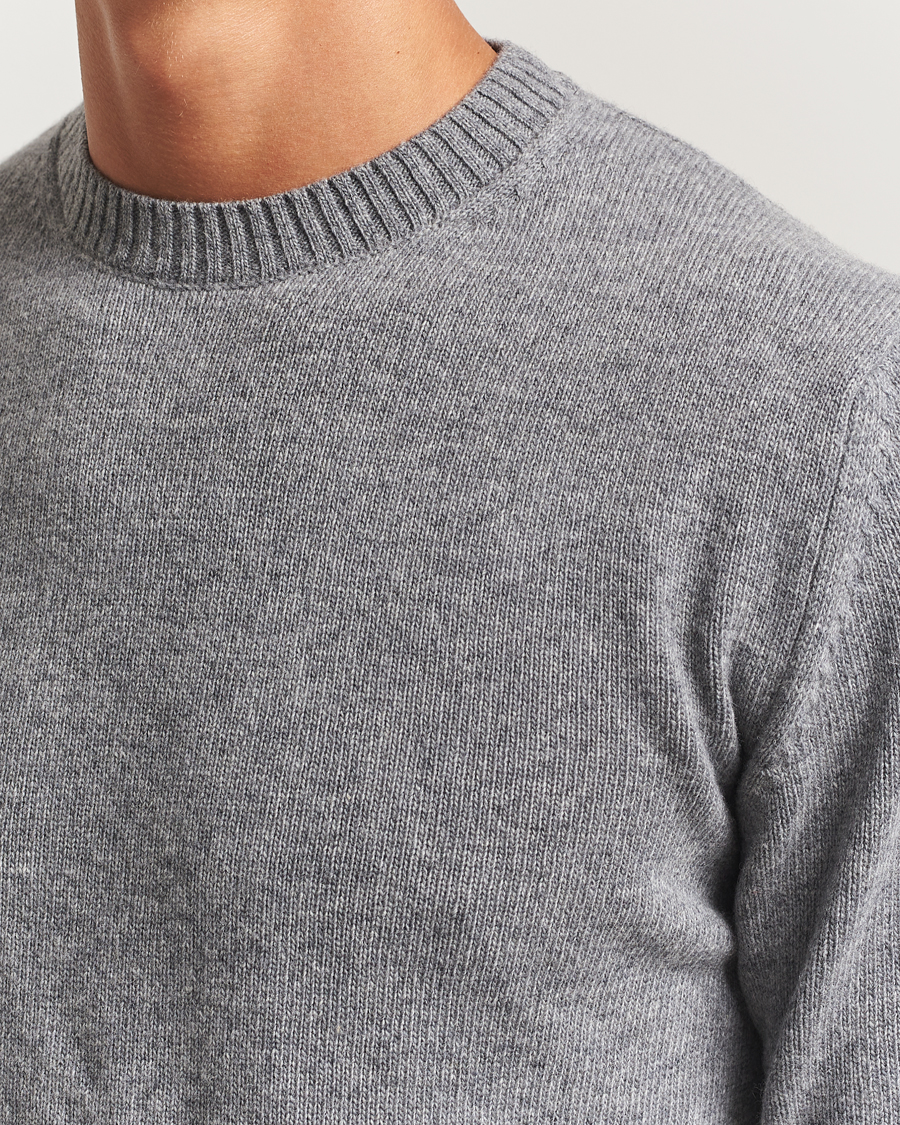 Men | Sweaters & Knitwear | Stenströms | Brushed Merino Crew Neck Grey