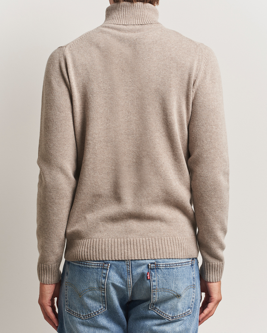 Men | Sweaters & Knitwear | Stenströms | Brushed Merino Rollneck Light Brown