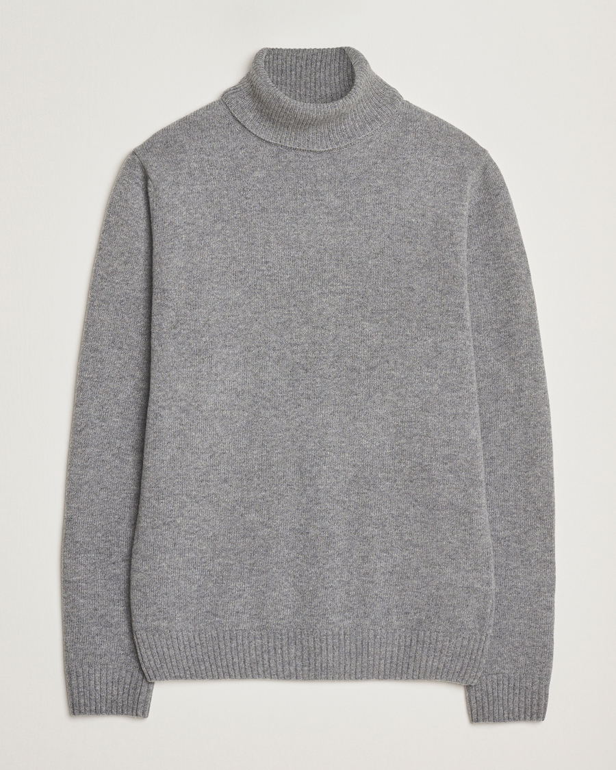Men | Sweaters & Knitwear | Stenströms | Brushed Merino Rollneck Grey