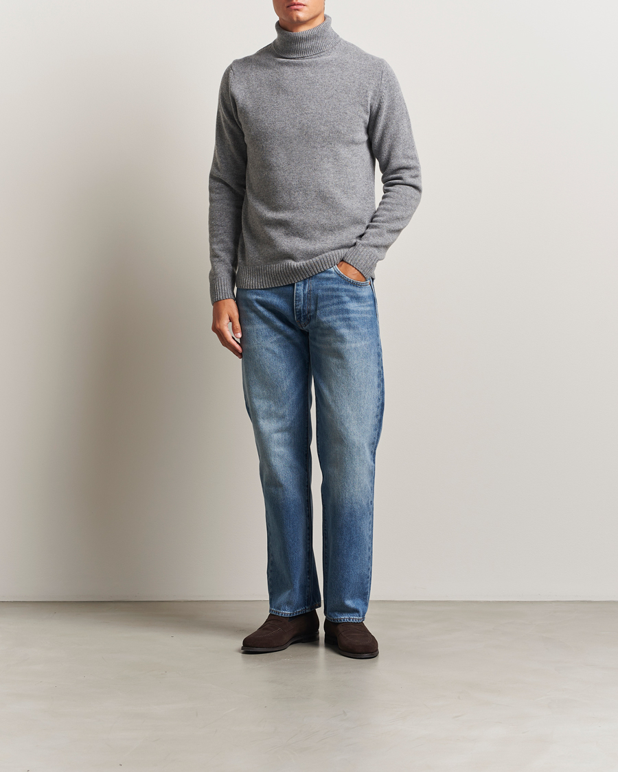 Men | Sweaters & Knitwear | Stenströms | Brushed Merino Rollneck Grey