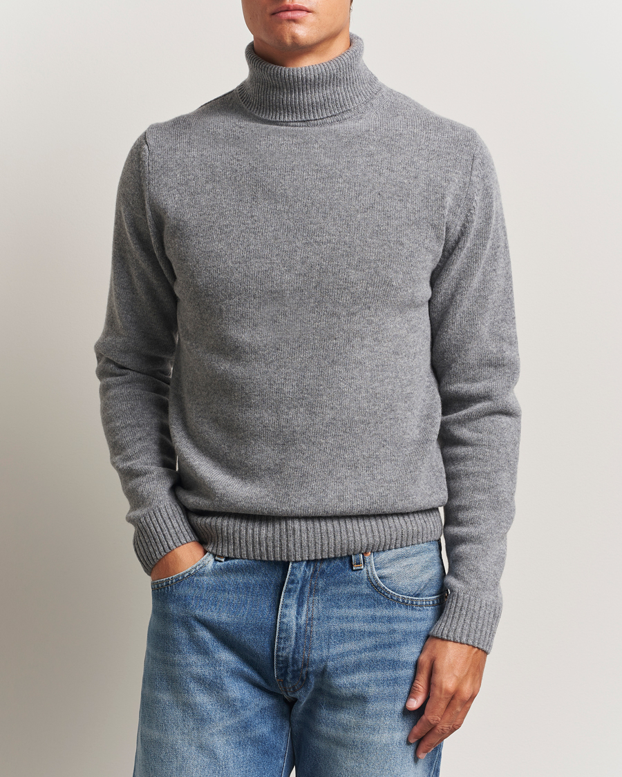 Men | Sweaters & Knitwear | Stenströms | Brushed Merino Rollneck Grey