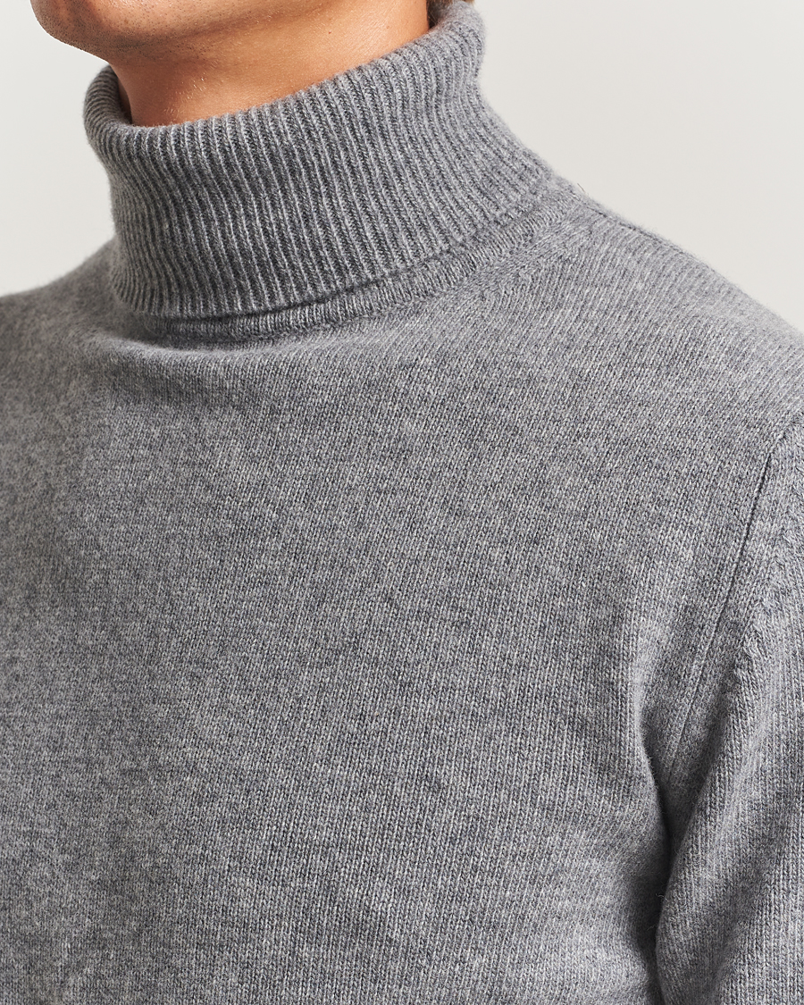Men | Sweaters & Knitwear | Stenströms | Brushed Merino Rollneck Grey