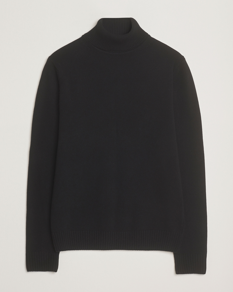 Men | Sweaters & Knitwear | Stenströms | Brushed Merino Rollneck Black