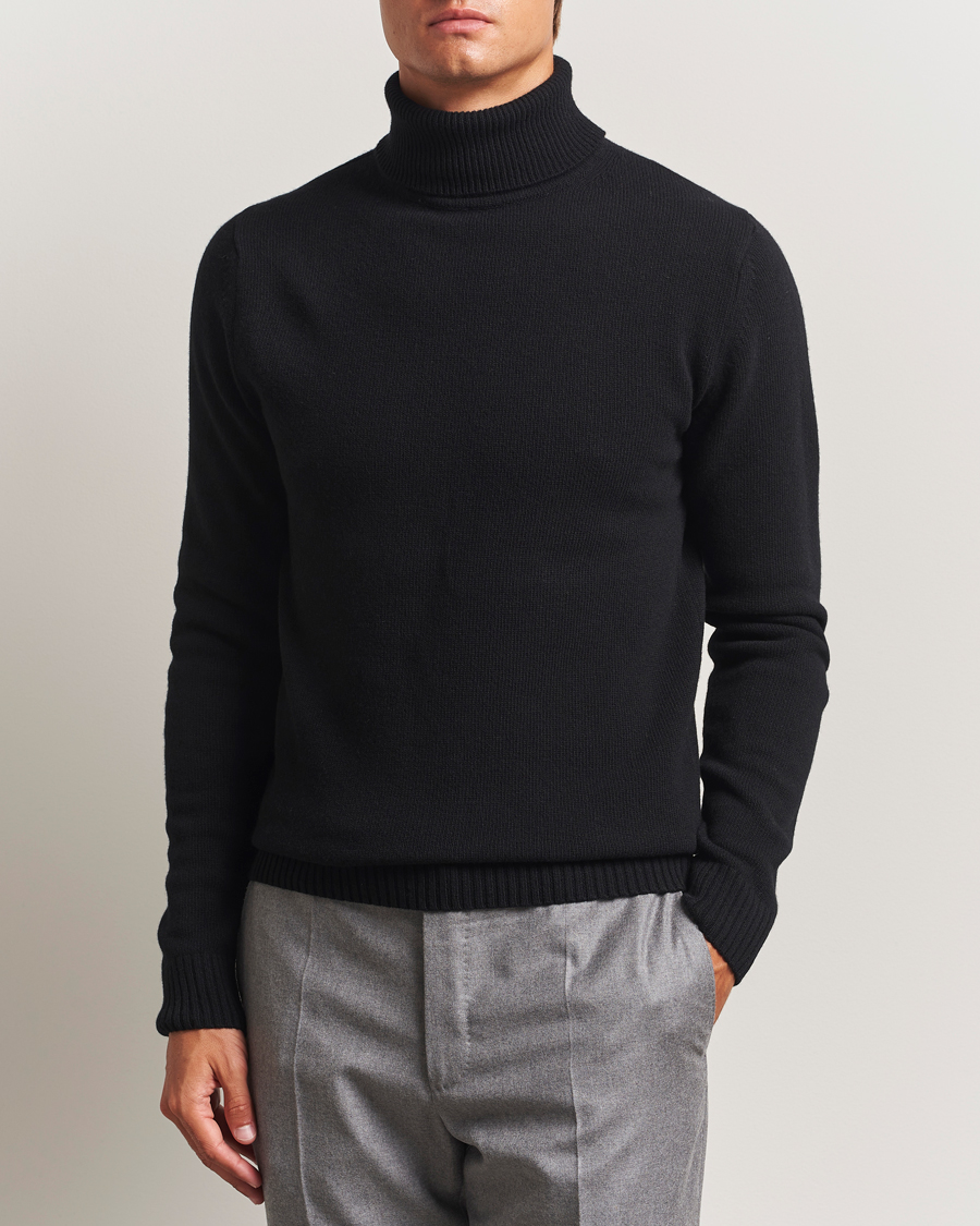 Men | Sweaters & Knitwear | Stenströms | Brushed Merino Rollneck Black