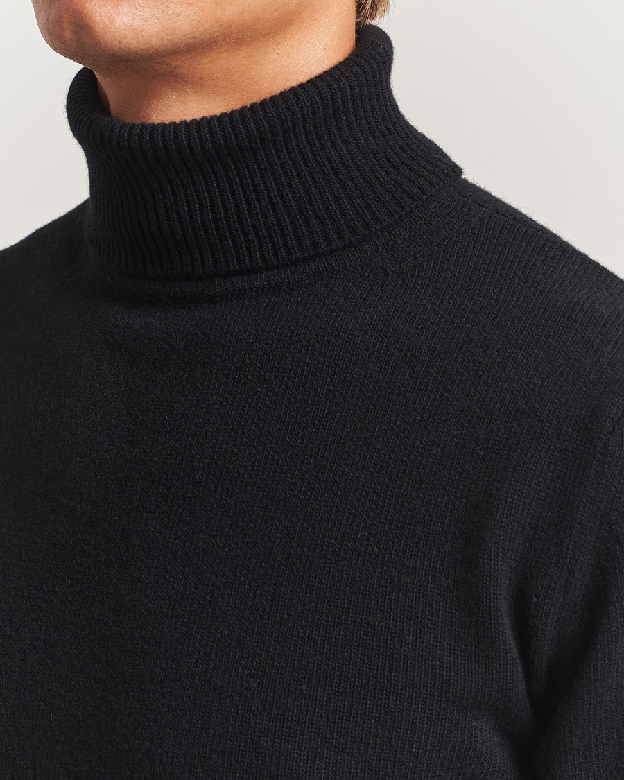 Men | Sweaters & Knitwear | Stenströms | Brushed Merino Rollneck Black