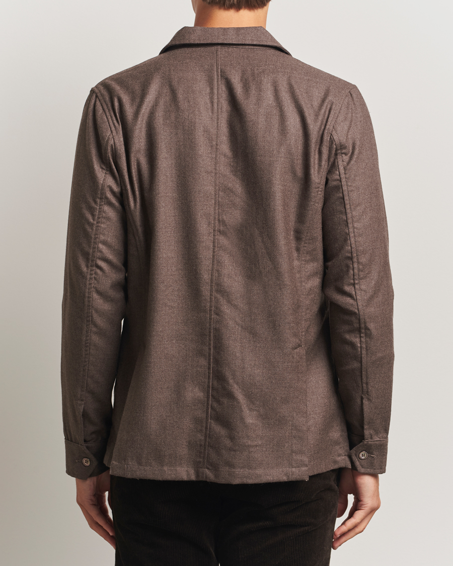 Men | Shirts | Stenströms | Wool Overshirt Brown