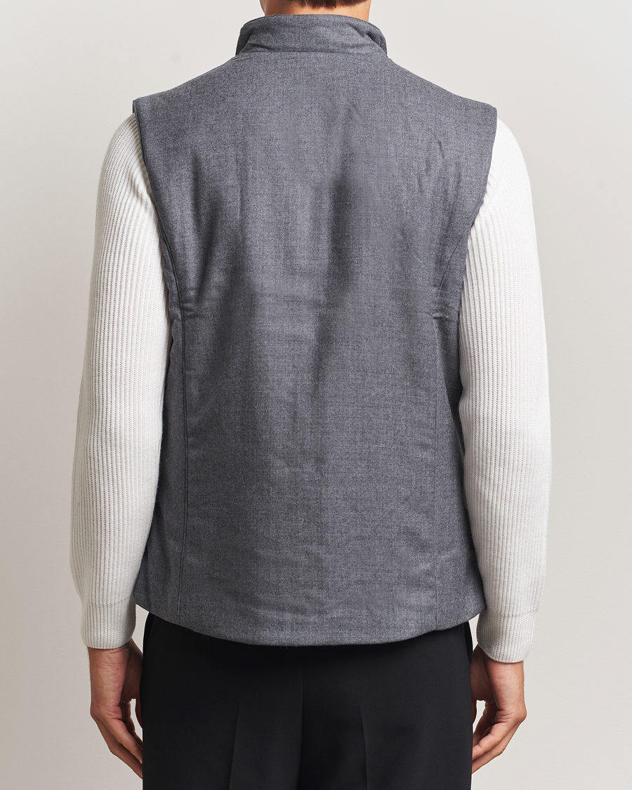 Men | Gilets | Stenströms | Wool Alcantara Detail Light Padded Vest Grey