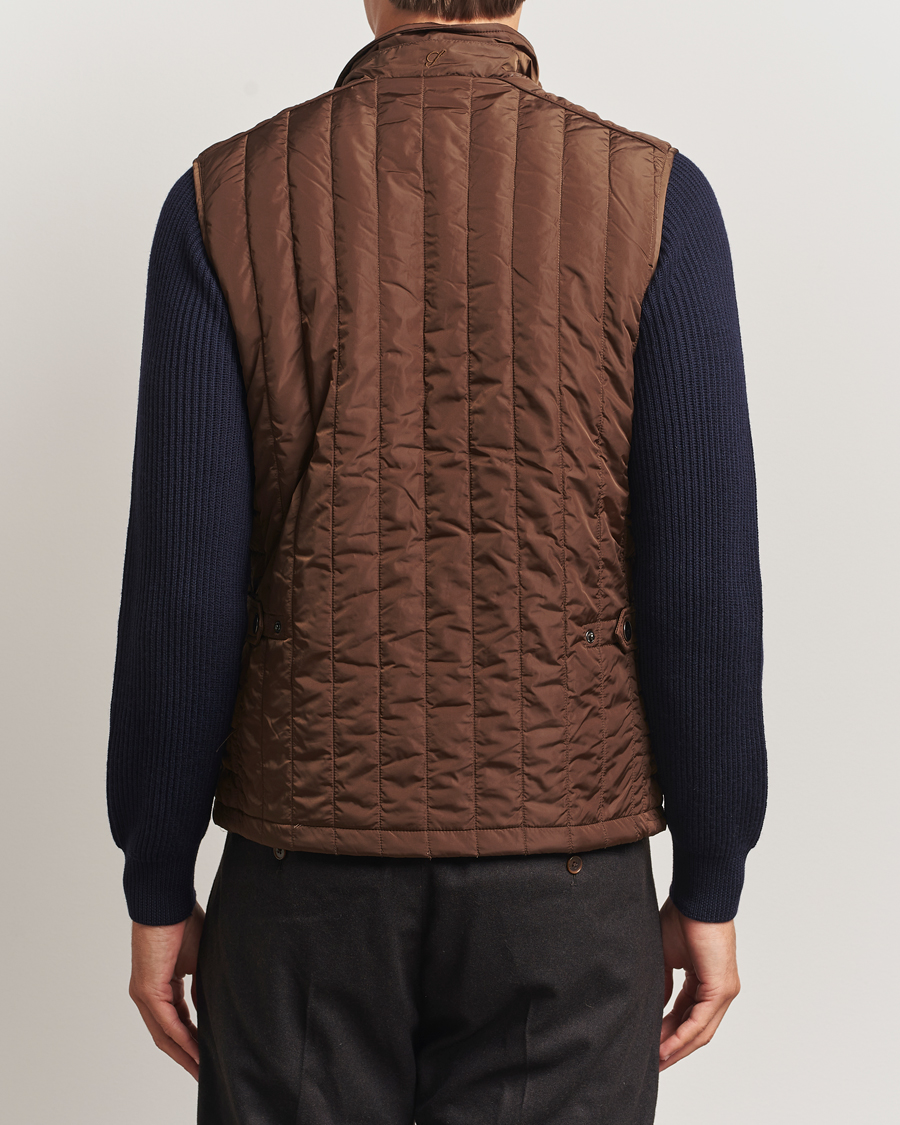 Men | Gilets | Stenströms | Nylon Quilted Light Padded Vest Brown