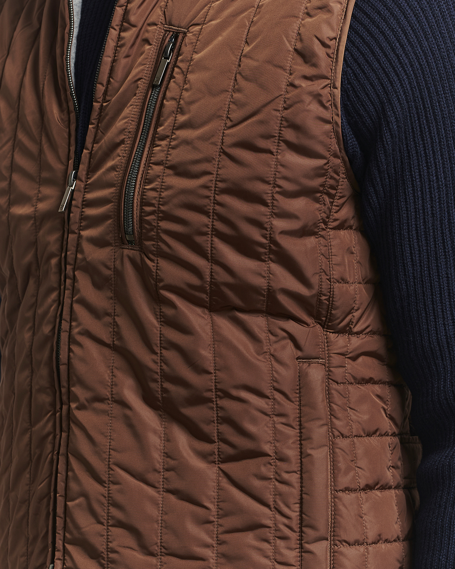 Men | Gilets | Stenströms | Nylon Quilted Light Padded Vest Brown