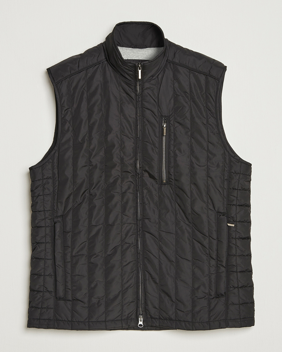 Men | Gilets | Stenströms | Nylon Quilted Light Padded Vest Black