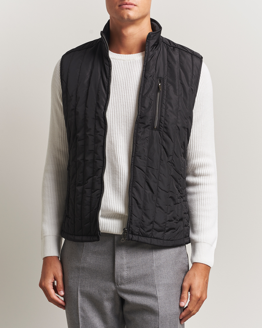 Men | Gilets | Stenströms | Nylon Quilted Light Padded Vest Black