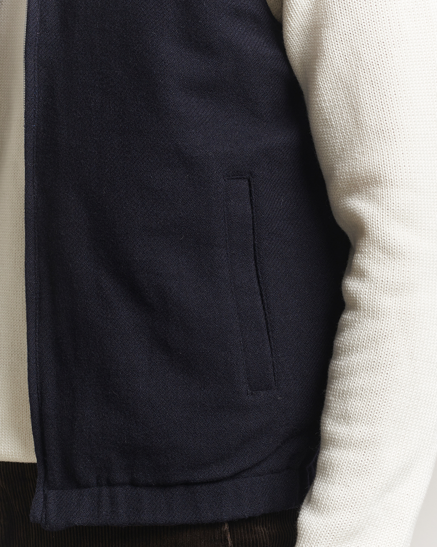 Men | Gilets | Stenströms | Reversible Wool Vest Navy