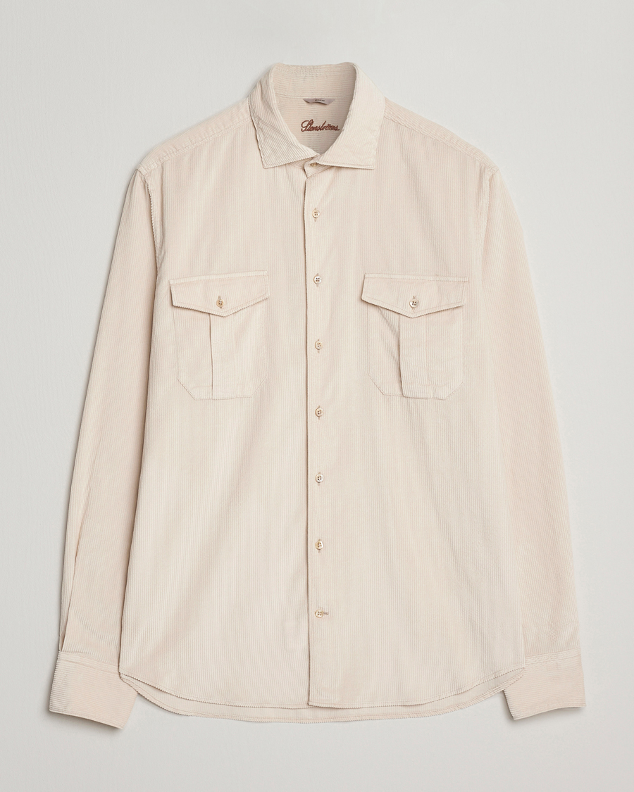 Men | Shirts | Stenströms | Regular Fit Cord Pocket Shirt Beige