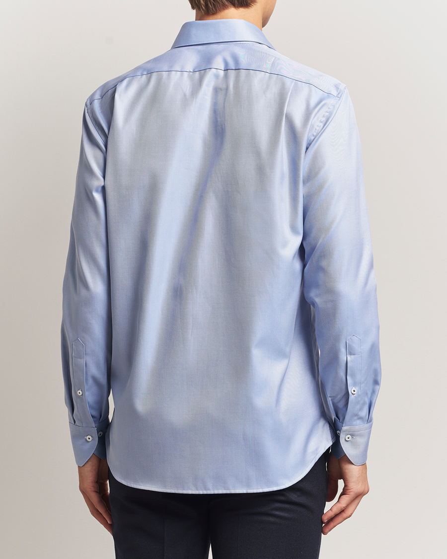 Men | Shirts | Stenströms | Regular Fit Superior Twill Contrast Shirt Blue
