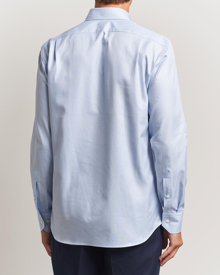 Men | Shirts | Stenströms | Regular Fit Small Houndstooth Shirt Blue