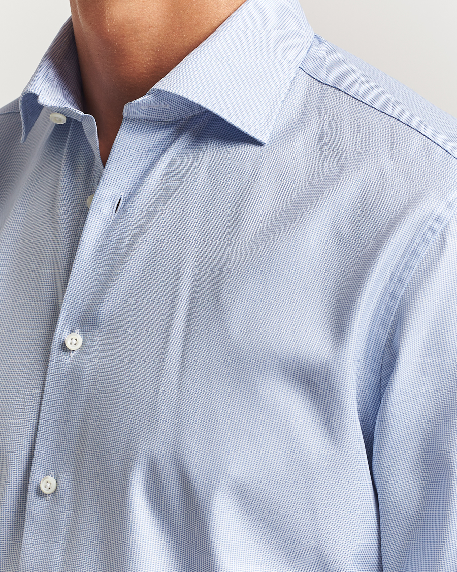 Men | Shirts | Stenströms | Regular Fit Small Houndstooth Shirt Blue