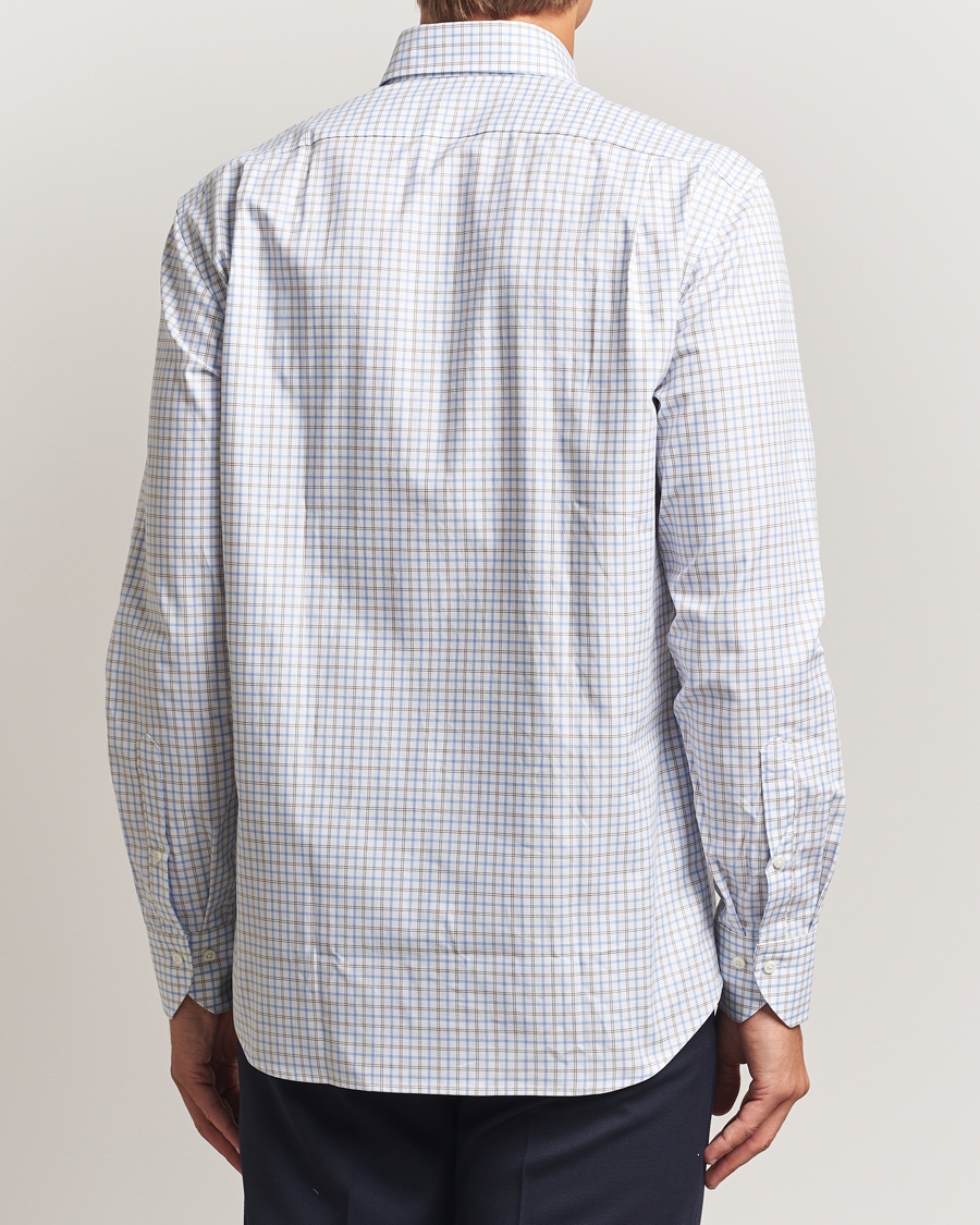 Men | Shirts | Stenströms | Regular Fit Overcheck Button Down Shirt White