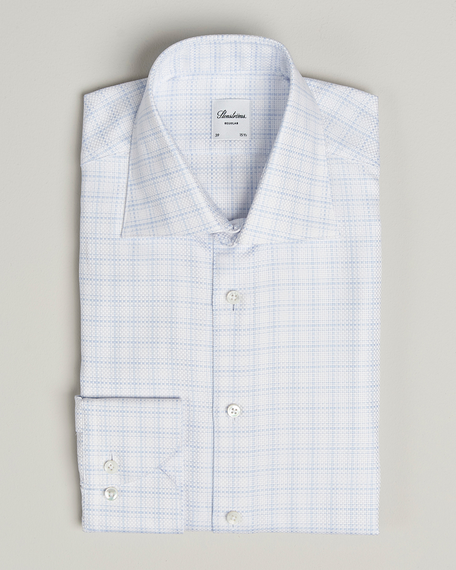 Men | Shirts | Stenströms | Regular Fit Structure Cut Away Shirt White