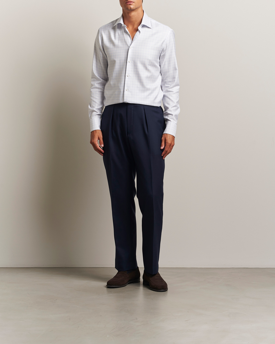 Men | Shirts | Stenströms | Regular Fit Structure Cut Away Shirt White