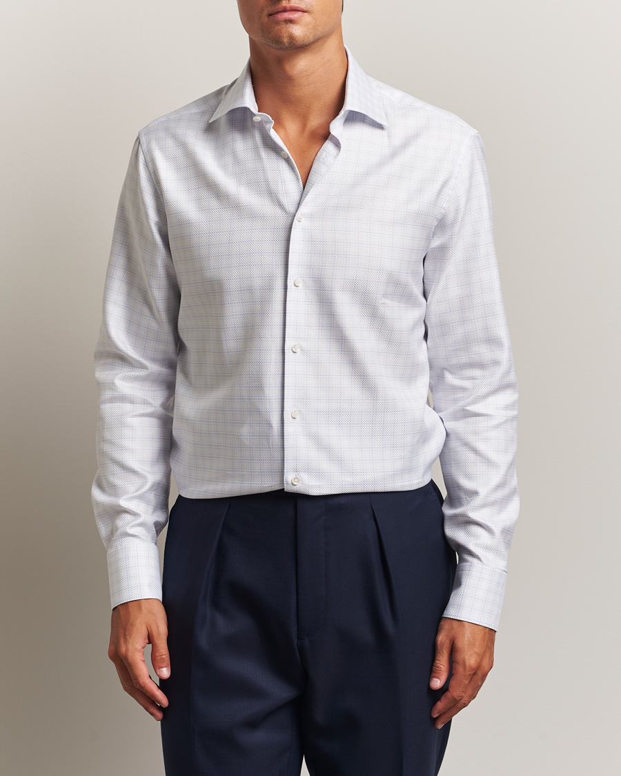 Men | Shirts | Stenströms | Regular Fit Structure Cut Away Shirt White