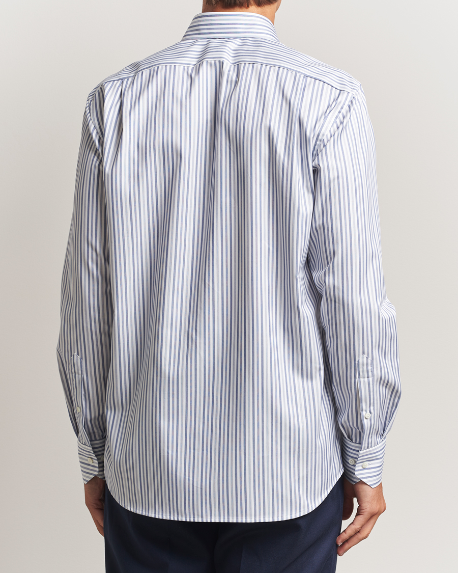 Men | Shirts | Stenströms | Regular Fit Striped Cut Away Shirt Blue