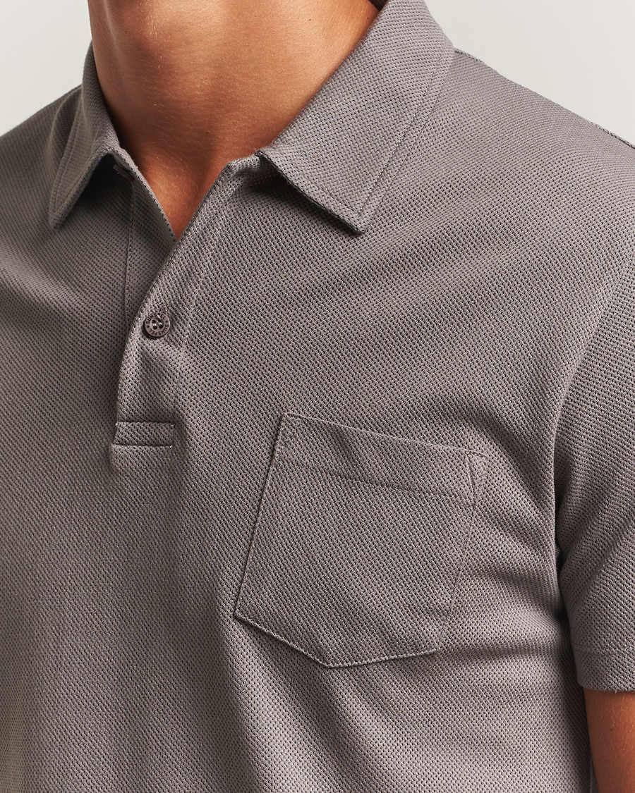 Men | Polo Shirts | Sunspel | Riviera Polo Shirt Iron Grey