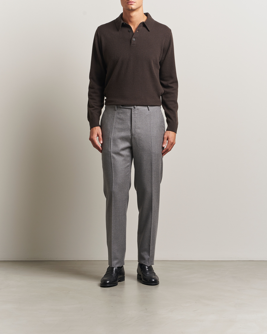 Men | Sweaters & Knitwear | Sunspel | Cashmere Polo Truffle