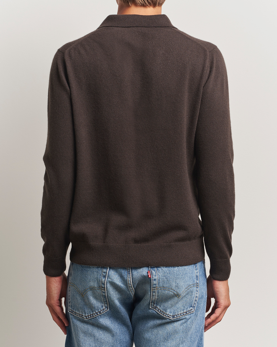 Men | Sweaters & Knitwear | Sunspel | Cashmere Polo Truffle