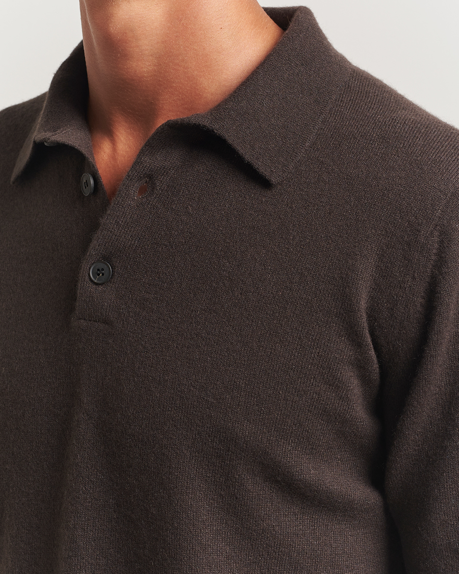 Men | Sweaters & Knitwear | Sunspel | Cashmere Polo Truffle