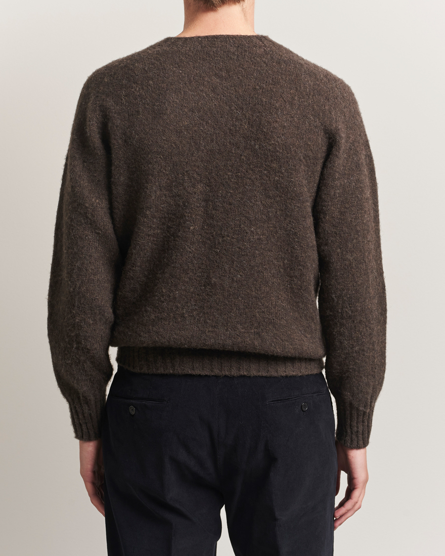 Men | Sweaters & Knitwear | Sunspel | Brushed Shetland Crew Neck Bark