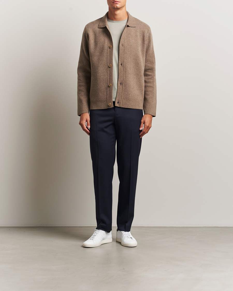 Men | Sweaters & Knitwear | Sunspel | Doubleface Wool Jacket Mink