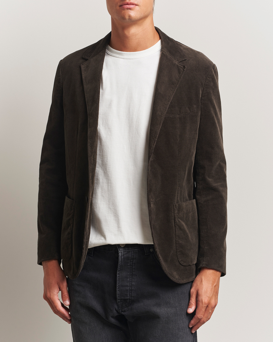 Men | Blazers | Sunspel | Relaxed Corduroy Blazer Coffee