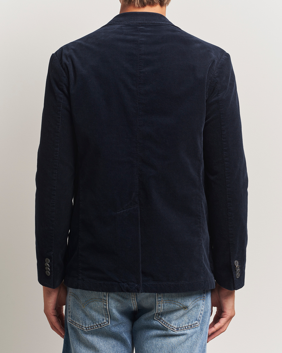 Men | Blazers | Sunspel | Relaxed Corduroy Blazer Navy