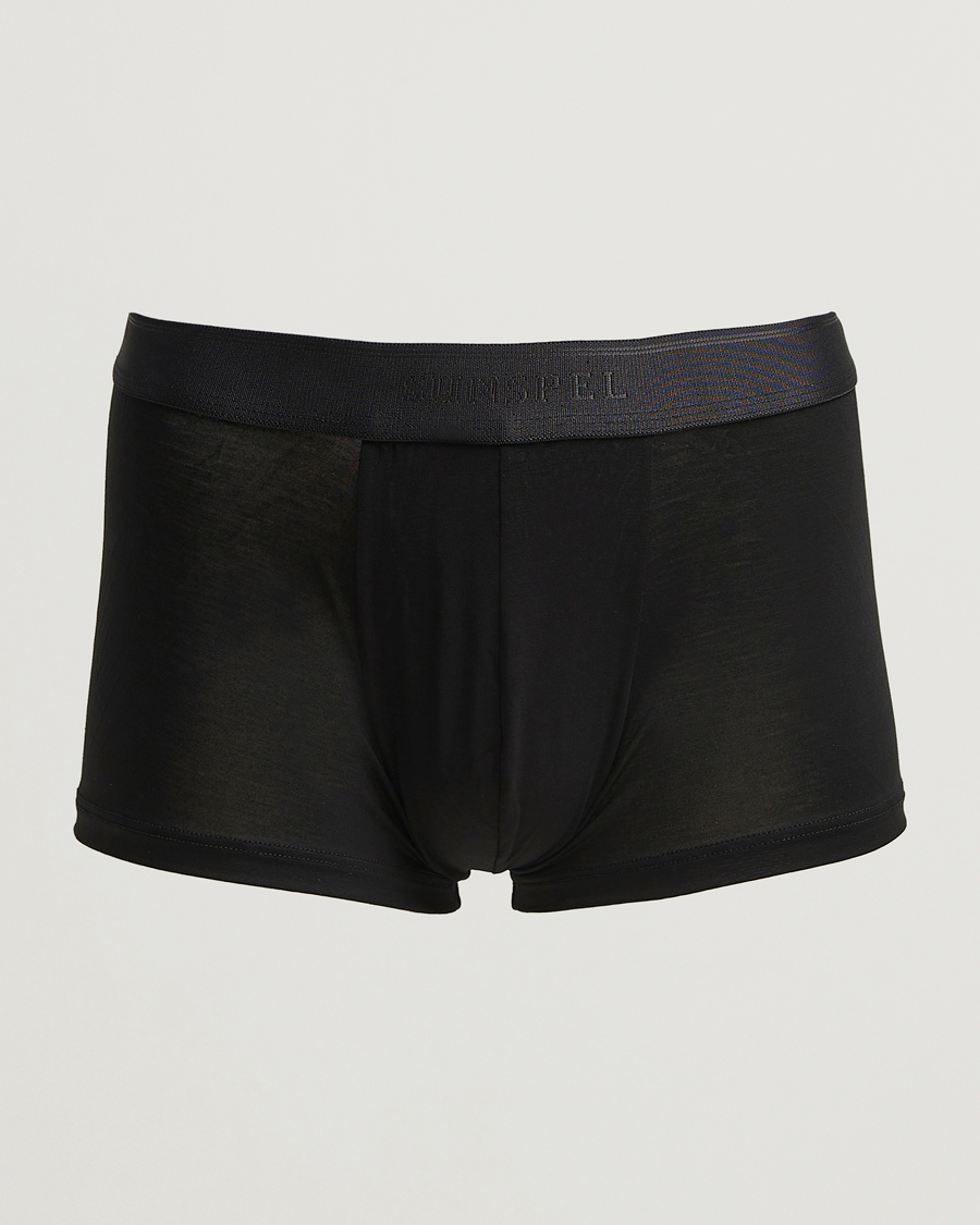Men | Underwear & Socks | Sunspel | Tencel Stretch Trunk Black
